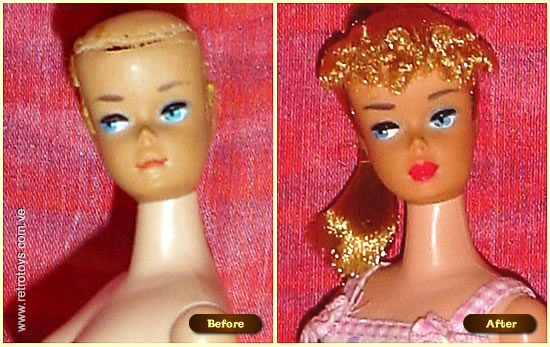 Antes y Después de Barbie Ponytail
