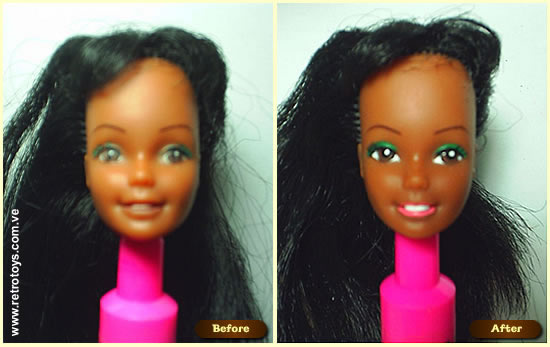 Antes y Después de Repaint de Barbie