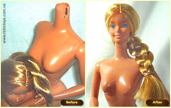 Antes y Después de Barbie Superzise Grow Hair